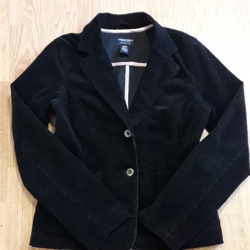 American Eagle Outfitters black corduroy blazer